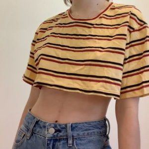 NWT boxy princess polly striped crop tee